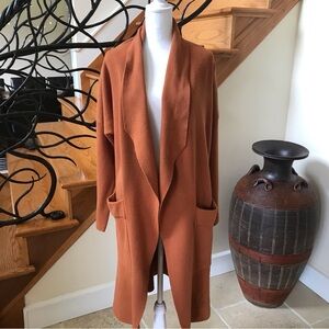 Twelfth Love Rusty  Orange Open Front Cardigan SIZE Large